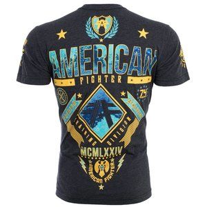 AMERICAN FIGHTER Men's T-Shirt LANDER Athletic Biker GYM Black MMA